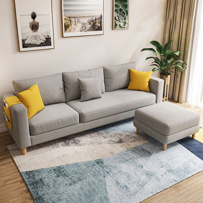 Linen Contemporary Square Arm Sofa Standard Sofa with Slipcovered for Living Room Clearhalo 'furn' 'furn_sofas' 'Furniture' 'furniture_sofas' 'Living Room Furniture' 'Sofa' 'sofas' 5039774