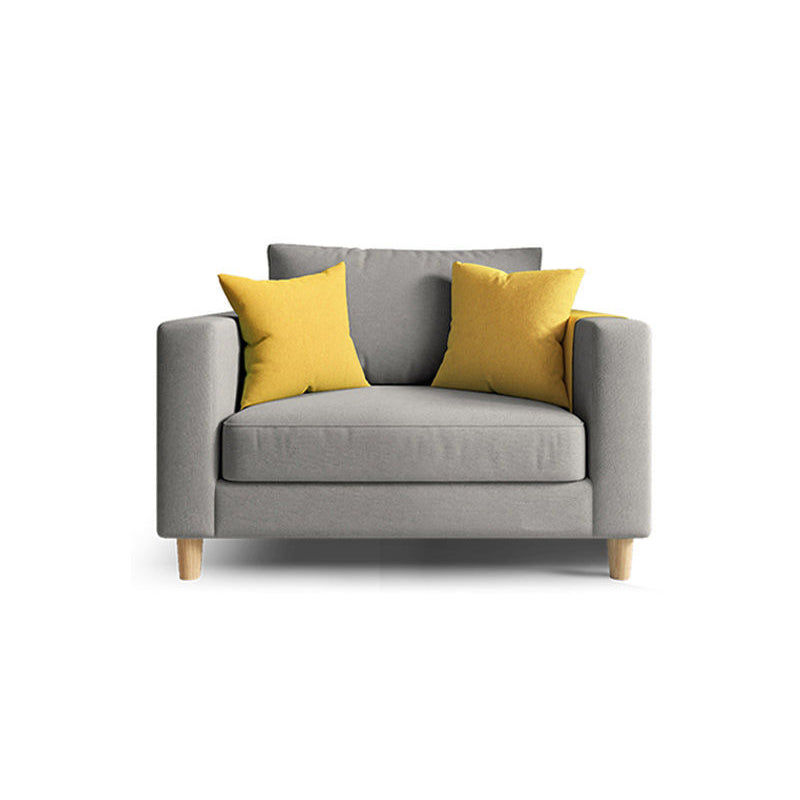 Linen Contemporary Square Arm Sofa Standard Sofa with Slipcovered for Living Room 28"L x 24"W x 29.5"H Grey Clearhalo 'furn' 'furn_sofas' 'Furniture' 'furniture_sofas' 'Living Room Furniture' 'Sofa' 'sofas' 5039776