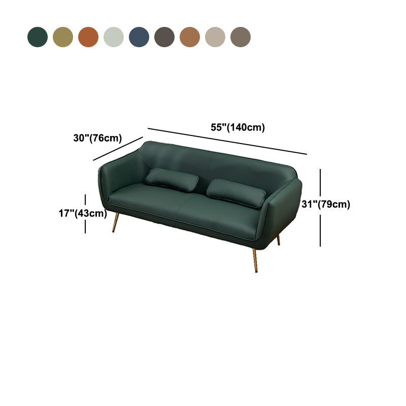 Faux Leather Sofa 55.11" W x 29.92" D x 31.10" H Flared Arm Sofa for Living Room Clearhalo 'furn' 'furn_sofas' 'Furniture' 'furniture_sofas' 'Living Room Furniture' 'Sofa' 'sofas' 5039811