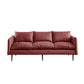 Faux Leather Storage Stationary Living Room Square Arm Standard Sofa Red Clearhalo 'furn' 'furn_sofas' 'Furniture' 'furniture_sofas' 'Living Room Furniture' 'Sofa' 'sofas' 5039818