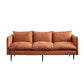 Faux Leather Storage Stationary Living Room Square Arm Standard Sofa 71"L x 32"W x 34"H Orange Clearhalo 'furn' 'furn_sofas' 'Furniture' 'furniture_sofas' 'Living Room Furniture' 'Sofa' 'sofas' 5039820