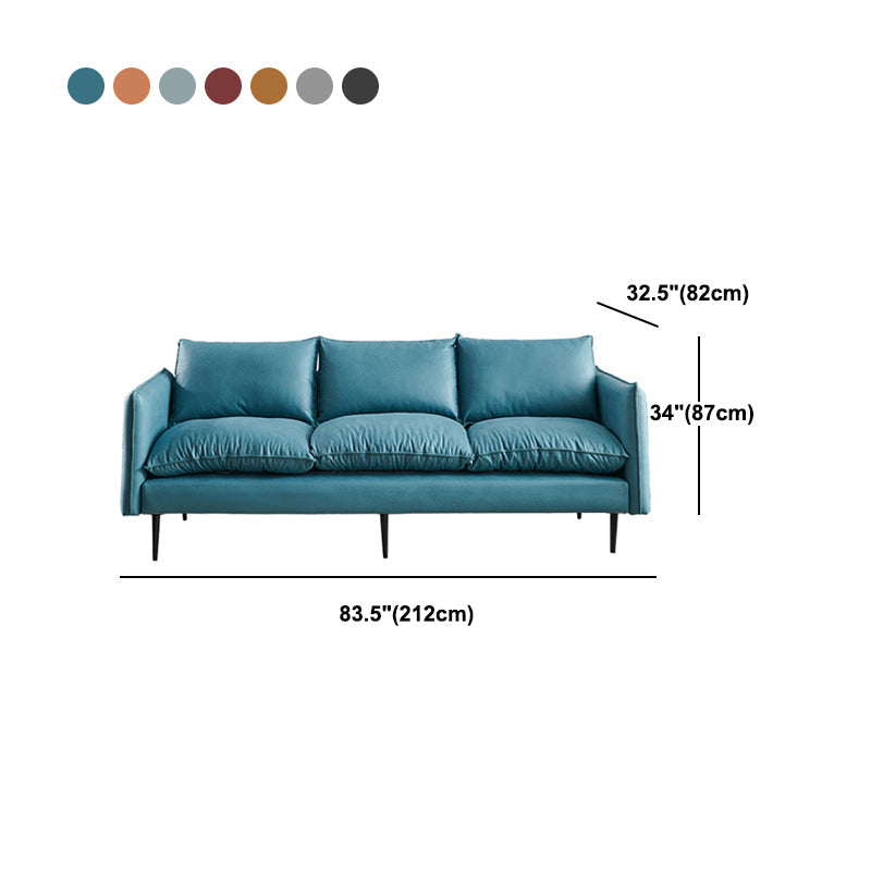 Faux Leather Storage Stationary Living Room Square Arm Standard Sofa Clearhalo 'furn' 'furn_sofas' 'Furniture' 'furniture_sofas' 'Living Room Furniture' 'Sofa' 'sofas' 5039827
