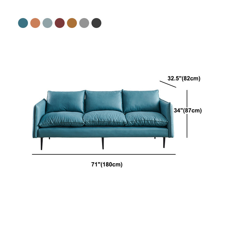 Faux Leather Storage Stationary Living Room Square Arm Standard Sofa Clearhalo 'furn' 'furn_sofas' 'Furniture' 'furniture_sofas' 'Living Room Furniture' 'Sofa' 'sofas' 5039828