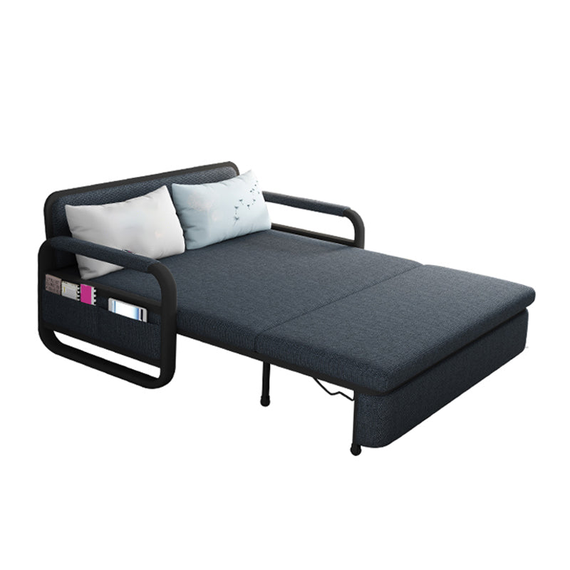 Contemporary Cotton Blend Square Arm Sofa Bed with Storage in Grey Clearhalo 'furn' 'furn_sofas' 'Furniture' 'furniture_sofas' 'Living Room Furniture' 'Sofa' 'sofas' 5039834