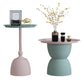 Iron Pedestal End Table Blue/ Pink Round Metal Tray Top Side End Table Clearhalo 'Coffee & Accent Tables' 'End & Side Tables' 'end_side_table' 'end_side_tables' 'furn' 'furn_end_side_tables' 'Furniture' 'furniture_end_side_table' 'Living Room Furniture' 5039852