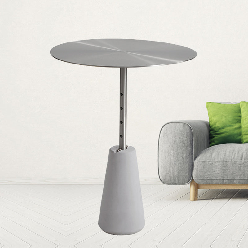 Mid-century Modern Cocktail Table Metal Silver/gold Top Round Coffee Table Clearhalo 'Coffee & Accent Tables' 'End & Side Tables' 'end_side_table' 'end_side_tables' 'furn' 'furn_end_side_tables' 'Furniture' 'furniture_end_side_table' 'Living Room Furniture' 5039861