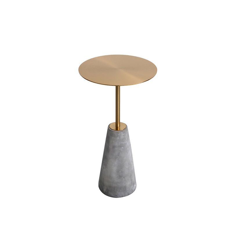 Mid-century Modern Cocktail Table Metal Silver/gold Top Round Coffee Table 15.7"L x 15.7"W x 23.6"H Grey-Gold Clearhalo 'Coffee & Accent Tables' 'End & Side Tables' 'end_side_table' 'end_side_tables' 'furn' 'furn_end_side_tables' 'Furniture' 'furniture_end_side_table' 'Living Room Furniture' 5039864