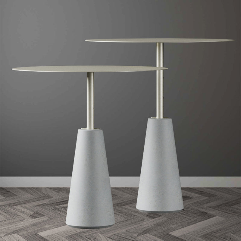 Mid-century Modern Cocktail Table Metal Silver/gold Top Round Coffee Table Clearhalo 'Coffee & Accent Tables' 'End & Side Tables' 'end_side_table' 'end_side_tables' 'furn' 'furn_end_side_tables' 'Furniture' 'furniture_end_side_table' 'Living Room Furniture' 5039865