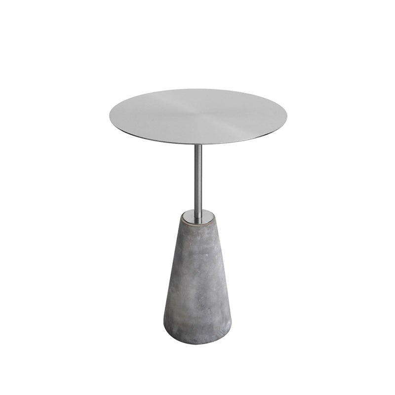 Mid-century Modern Cocktail Table Metal Silver/gold Top Round Coffee Table 19.7"L x 19.7"W x 23.5"H Grey-Silver Clearhalo 'Coffee & Accent Tables' 'End & Side Tables' 'end_side_table' 'end_side_tables' 'furn' 'furn_end_side_tables' 'Furniture' 'furniture_end_side_table' 'Living Room Furniture' 5039866