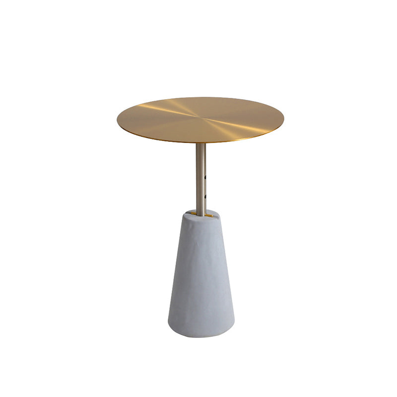 Mid-century Modern Cocktail Table Metal Silver/gold Top Round Coffee Table 15.7"L x 15.7"W x 23.6"H Gold Clearhalo 'Coffee & Accent Tables' 'End & Side Tables' 'end_side_table' 'end_side_tables' 'furn' 'furn_end_side_tables' 'Furniture' 'furniture_end_side_table' 'Living Room Furniture' 5039870