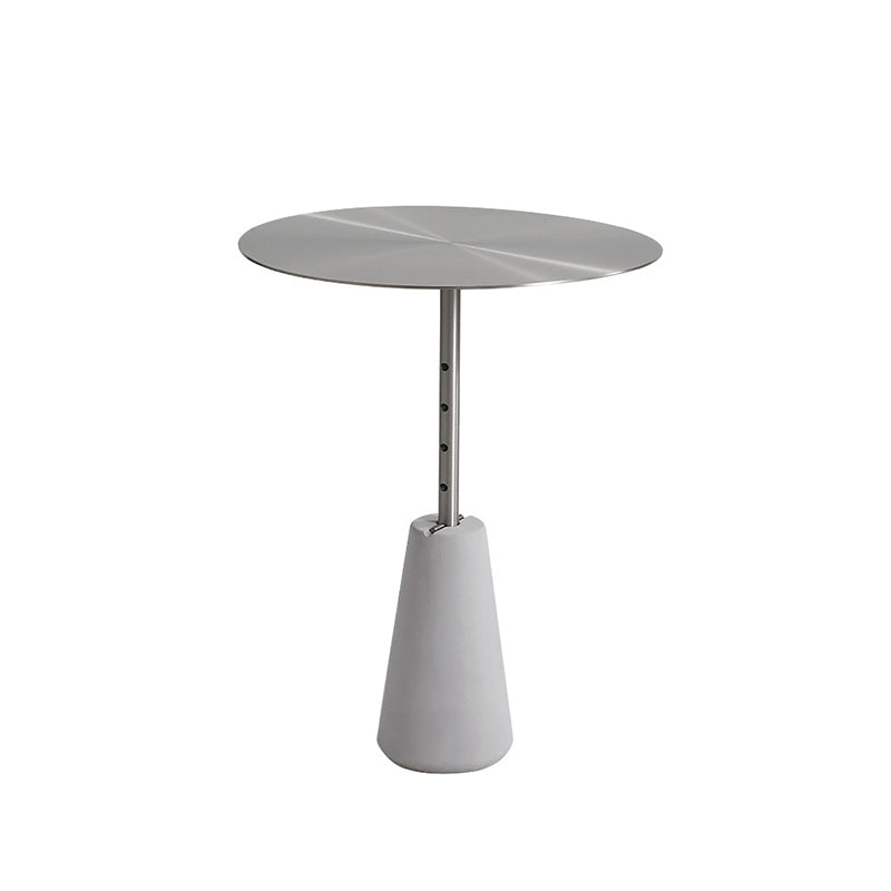 Mid-century Modern Cocktail Table Metal Silver/gold Top Round Coffee Table 19.7"L x 19.7"W x 23.5"H Silver Clearhalo 'Coffee & Accent Tables' 'End & Side Tables' 'end_side_table' 'end_side_tables' 'furn' 'furn_end_side_tables' 'Furniture' 'furniture_end_side_table' 'Living Room Furniture' 5039871