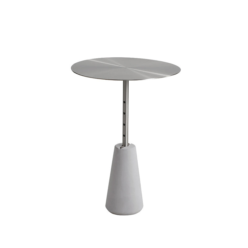 Mid-century Modern Cocktail Table Metal Silver/gold Top Round Coffee Table 15.7"L x 15.7"W x 23.6"H Silver Clearhalo 'Coffee & Accent Tables' 'End & Side Tables' 'end_side_table' 'end_side_tables' 'furn' 'furn_end_side_tables' 'Furniture' 'furniture_end_side_table' 'Living Room Furniture' 5039873