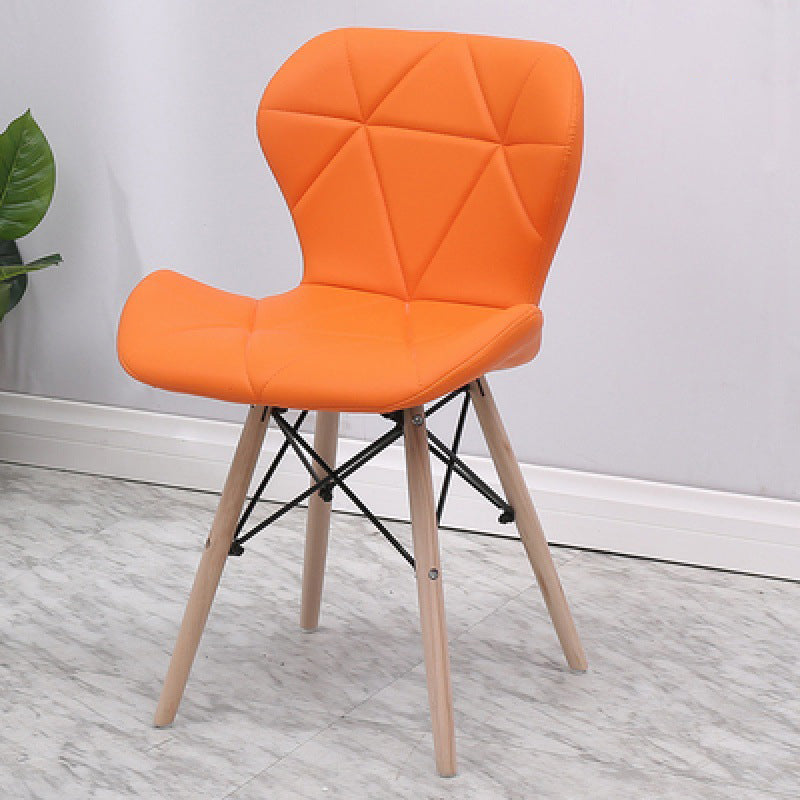 PU Chair18.5" L x23.6"W x27.5"H Armless MW Chair for Living Room Orange Clearhalo 'Accent Chairs' 'accent_chairs' 'Chairs & Seating' 'Furniture' 'furniture_accent_chairs' 'Living Room Furniture' 5039883