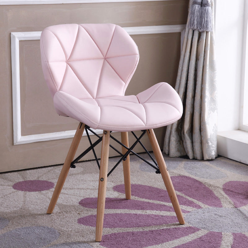 PU Chair18.5" L x23.6"W x27.5"H Armless MW Chair for Living Room Pink Clearhalo 'Accent Chairs' 'accent_chairs' 'Chairs & Seating' 'Furniture' 'furniture_accent_chairs' 'Living Room Furniture' 5039884