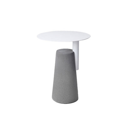 Pedestal Base Design Cocktail Table Metal Top Round Coffee Table 16"L x 16"W x 20.5"H White Clearhalo 'Coffee & Accent Tables' 'End & Side Tables' 'end_side_table' 'end_side_tables' 'furn' 'furn_end_side_tables' 'Furniture' 'furniture_end_side_table' 'Living Room Furniture' 5039894