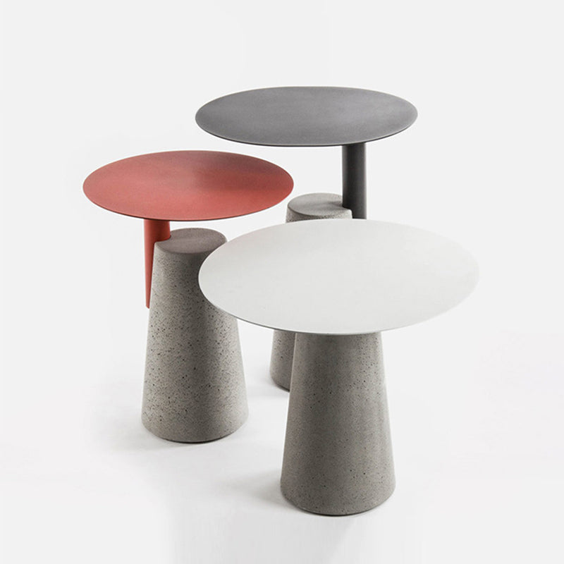 Pedestal Base Design Cocktail Table Metal Top Round Coffee Table Clearhalo 'Coffee & Accent Tables' 'End & Side Tables' 'end_side_table' 'end_side_tables' 'furn' 'furn_end_side_tables' 'Furniture' 'furniture_end_side_table' 'Living Room Furniture' 5039896