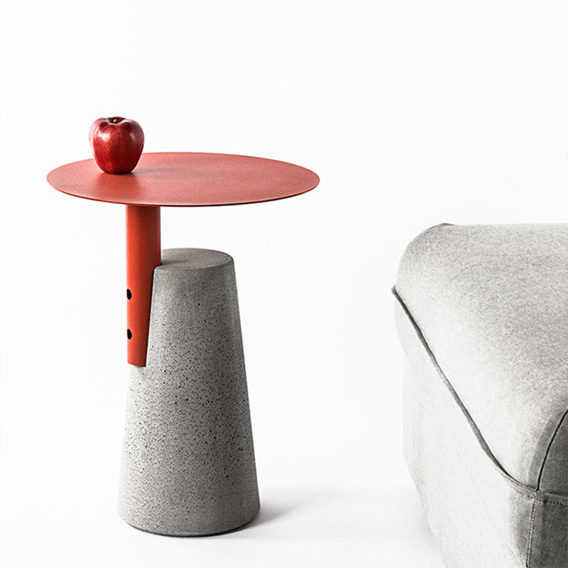 Pedestal Base Design Cocktail Table Metal Top Round Coffee Table Clearhalo 'Coffee & Accent Tables' 'End & Side Tables' 'end_side_table' 'end_side_tables' 'furn' 'furn_end_side_tables' 'Furniture' 'furniture_end_side_table' 'Living Room Furniture' 5039900