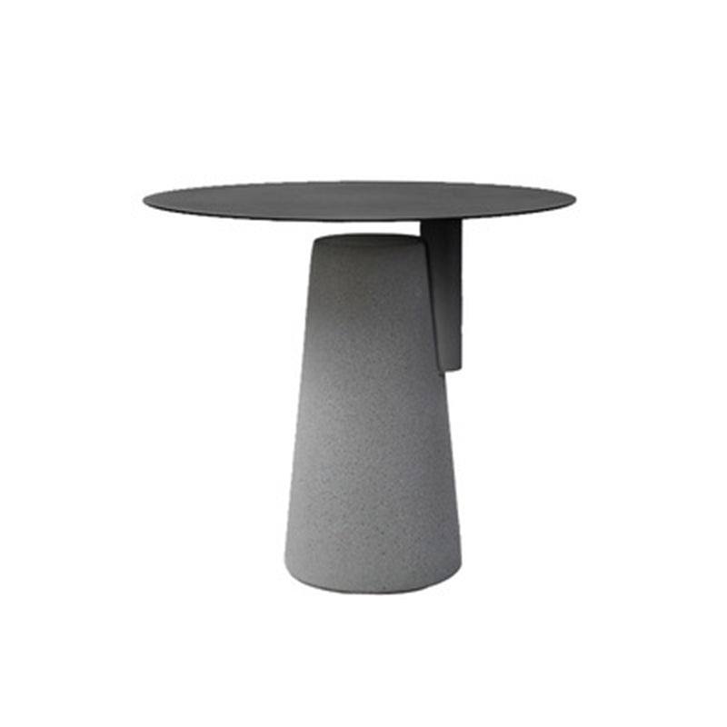 Pedestal Base Design Cocktail Table Metal Top Round Coffee Table 20"L x 20"W x 18"H Black Clearhalo 'Coffee & Accent Tables' 'End & Side Tables' 'end_side_table' 'end_side_tables' 'furn' 'furn_end_side_tables' 'Furniture' 'furniture_end_side_table' 'Living Room Furniture' 5039902