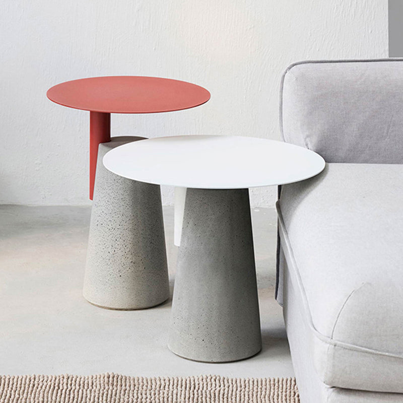 Pedestal Base Design Cocktail Table Metal Top Round Coffee Table Clearhalo 'Coffee & Accent Tables' 'End & Side Tables' 'end_side_table' 'end_side_tables' 'furn' 'furn_end_side_tables' 'Furniture' 'furniture_end_side_table' 'Living Room Furniture' 5039904