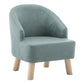 Faux Leather Chair Barrel Chair Solid Wood Frame Chair for Living Room 22"L x 22"W x 25.5"H Green Natural Wood Clearhalo 'Accent Chairs' 'accent_chairs' 'Chairs & Seating' 'furn' 'furn_accent_chairs' 'Furniture' 'furniture_accent_chairs' 'Living Room Furniture' 5039917