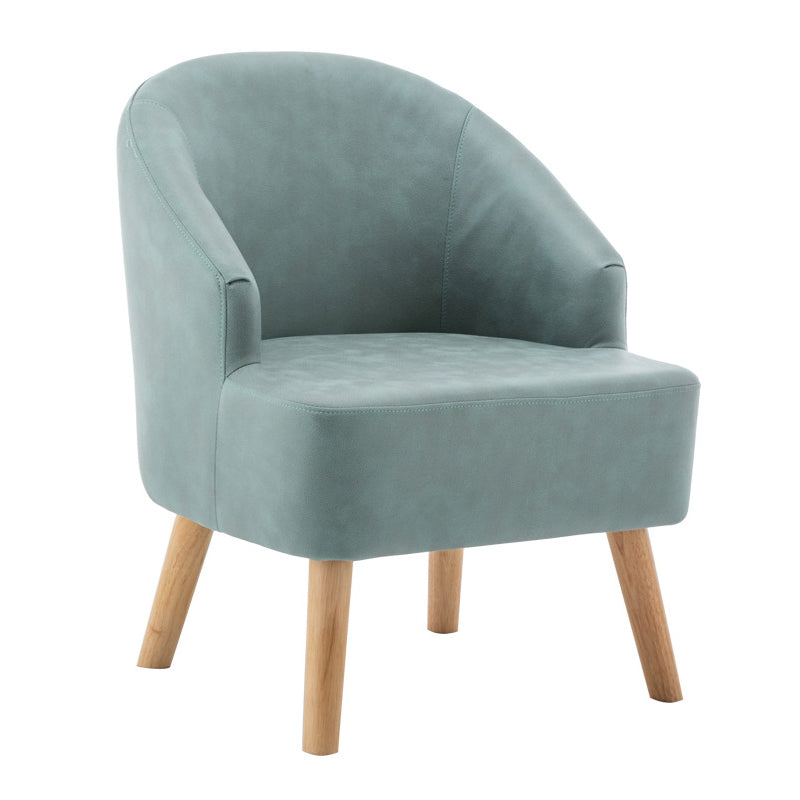 Faux Leather Chair Barrel Chair Solid Wood Frame Chair for Living Room 22"L x 22"W x 28"H Green Natural Wood Clearhalo 'Accent Chairs' 'accent_chairs' 'Chairs & Seating' 'furn' 'furn_accent_chairs' 'Furniture' 'furniture_accent_chairs' 'Living Room Furniture' 5039921