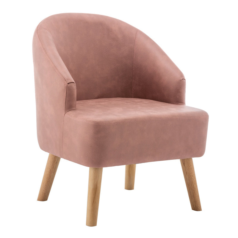 Faux Leather Chair Barrel Chair Solid Wood Frame Chair for Living Room 22"L x 22"W x 28"H Red Natural Wood Clearhalo 'Accent Chairs' 'accent_chairs' 'Chairs & Seating' 'furn' 'furn_accent_chairs' 'Furniture' 'furniture_accent_chairs' 'Living Room Furniture' 5039924