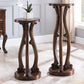 Pedestal End Table Brown Round Wood Side End Table - Distressed Surface Treatment Clearhalo 'Coffee & Accent Tables' 'End & Side Tables' 'end_side_table' 'end_side_tables' 'furn' 'furn_end_side_tables' 'Furniture' 'furniture_end_side_table' 'Living Room Furniture' 5039943