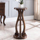 Pedestal End Table Brown Round Wood Side End Table - Distressed Surface Treatment Clearhalo 'Coffee & Accent Tables' 'End & Side Tables' 'end_side_table' 'end_side_tables' 'furn' 'furn_end_side_tables' 'Furniture' 'furniture_end_side_table' 'Living Room Furniture' 5039956