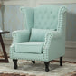 Removable Cushions Chair33.8" L x31.4"W x40.9"H Basic Four Legs Chair Light Green Cotton Blend Clearhalo 'Accent Chairs' 'accent_chairs' 'Chairs & Seating' 'furn' 'furn_accent_chairs' 'Furniture' 'furniture_accent_chairs' 'Living Room Furniture' 5039965
