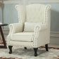 Removable Cushions Chair33.8" L x31.4"W x40.9"H Basic Four Legs Chair Beige Linen Clearhalo 'Accent Chairs' 'accent_chairs' 'Chairs & Seating' 'furn' 'furn_accent_chairs' 'Furniture' 'furniture_accent_chairs' 'Living Room Furniture' 5039973