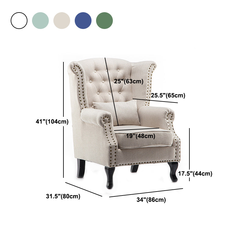 Removable Cushions Chair33.8" L x31.4"W x40.9"H Basic Four Legs Chair Clearhalo 'Accent Chairs' 'accent_chairs' 'Chairs & Seating' 'furn' 'furn_accent_chairs' 'Furniture' 'furniture_accent_chairs' 'Living Room Furniture' 5039983
