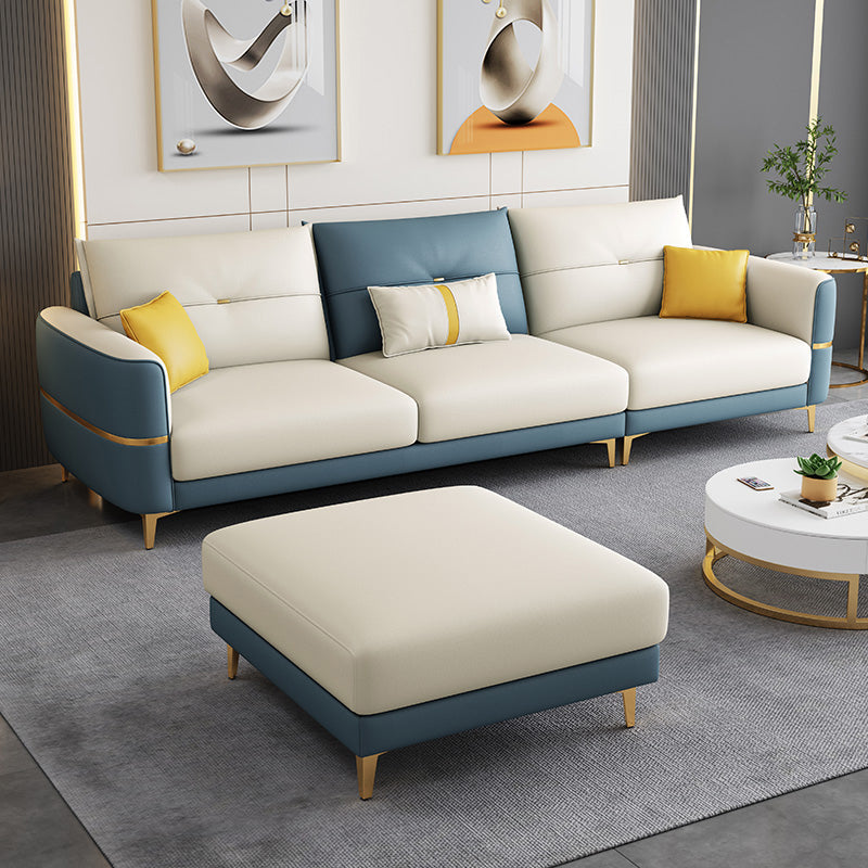 Square Arm Removable Cushions Modern With Cushions Metal Legs Sofa Clearhalo 'furn' 'furn_sectionals' 'Furniture' 'furniture_sectionals' 'Living Room Furniture' 'Sectionals' 5039987