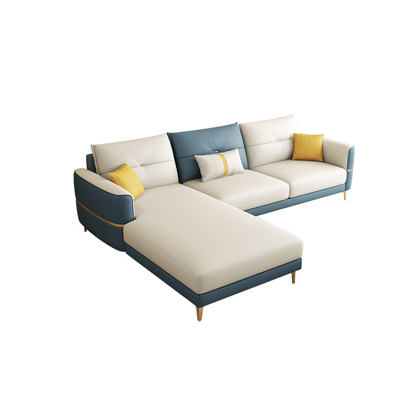Square Arm Removable Cushions Modern With Cushions Metal Legs Sofa 100"L x 69"W x 35"H Clearhalo 'furn' 'furn_sectionals' 'Furniture' 'furniture_sectionals' 'Living Room Furniture' 'Sectionals' 5039994