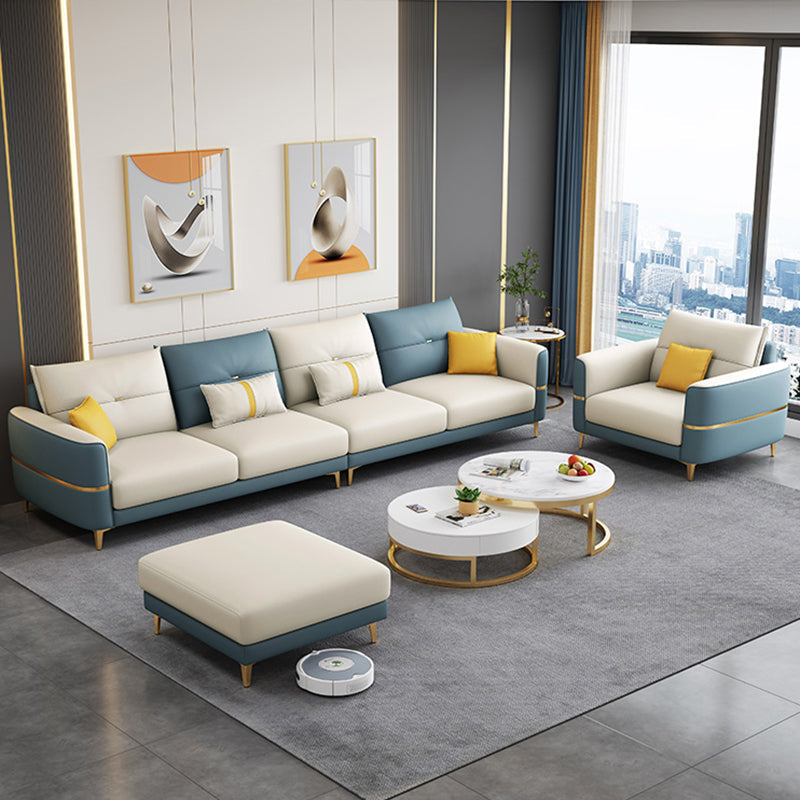 Square Arm Removable Cushions Modern With Cushions Metal Legs Sofa Clearhalo 'furn' 'furn_sectionals' 'Furniture' 'furniture_sectionals' 'Living Room Furniture' 'Sectionals' 5039998