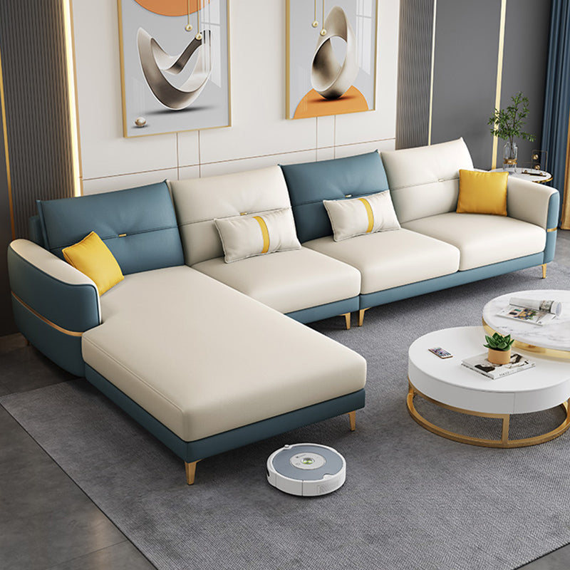 Square Arm Removable Cushions Modern With Cushions Metal Legs Sofa Clearhalo 'furn' 'furn_sectionals' 'Furniture' 'furniture_sectionals' 'Living Room Furniture' 'Sectionals' 5039999