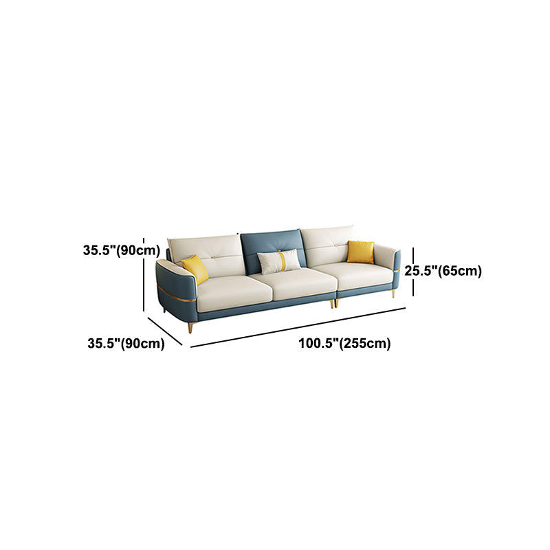 Square Arm Removable Cushions Modern With Cushions Metal Legs Sofa Clearhalo 'furn' 'furn_sectionals' 'Furniture' 'furniture_sectionals' 'Living Room Furniture' 'Sectionals' 5040001