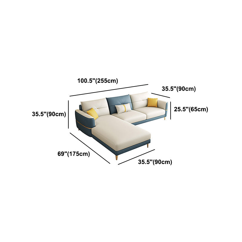 Square Arm Removable Cushions Modern With Cushions Metal Legs Sofa Clearhalo 'furn' 'furn_sectionals' 'Furniture' 'furniture_sectionals' 'Living Room Furniture' 'Sectionals' 5040003