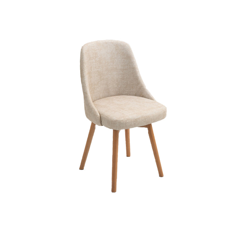 Armless Chair 17.7" L x19.6" W x31.4" H Solid Wood Frame Chair for Living Room Beige Fabric Clearhalo 'Accent Chairs' 'accent_chairs' 'Chairs & Seating' 'furn' 'furn_accent_chairs' 'Furniture' 'furniture_accent_chairs' 'Living Room Furniture' 5040039