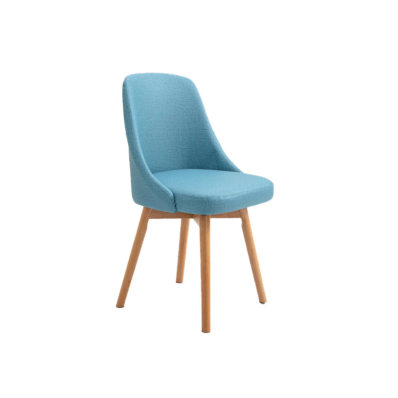 Armless Chair 17.7" L x19.6" W x31.4" H Solid Wood Frame Chair for Living Room Blue Fabric Clearhalo 'Accent Chairs' 'accent_chairs' 'Chairs & Seating' 'furn' 'furn_accent_chairs' 'Furniture' 'furniture_accent_chairs' 'Living Room Furniture' 5040047