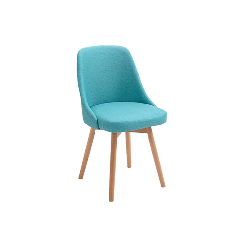 Armless Chair 17.7" L x19.6" W x31.4" H Solid Wood Frame Chair for Living Room Sky Blue Fabric Clearhalo 'Accent Chairs' 'accent_chairs' 'Chairs & Seating' 'furn' 'furn_accent_chairs' 'Furniture' 'furniture_accent_chairs' 'Living Room Furniture' 5040049