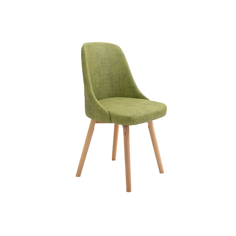 Armless Chair 17.7" L x19.6" W x31.4" H Solid Wood Frame Chair for Living Room Green Fabric Clearhalo 'Accent Chairs' 'accent_chairs' 'Chairs & Seating' 'furn' 'furn_accent_chairs' 'Furniture' 'furniture_accent_chairs' 'Living Room Furniture' 5040051