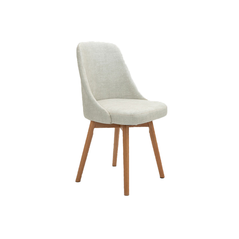 Armless Chair 17.7" L x19.6" W x31.4" H Solid Wood Frame Chair for Living Room Off-White Fabric Clearhalo 'Accent Chairs' 'accent_chairs' 'Chairs & Seating' 'furn' 'furn_accent_chairs' 'Furniture' 'furniture_accent_chairs' 'Living Room Furniture' 5040053