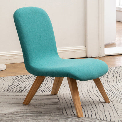 Armless Chair 18.1" L x21.6" W x26.7" H Solid Wood Frame Chair Blue Linen Clearhalo 'Accent Chairs' 'accent_chairs' 'Chairs & Seating' 'furn' 'furn_accent_chairs' 'Furniture' 'furniture_accent_chairs' 'Living Room Furniture' 5040056