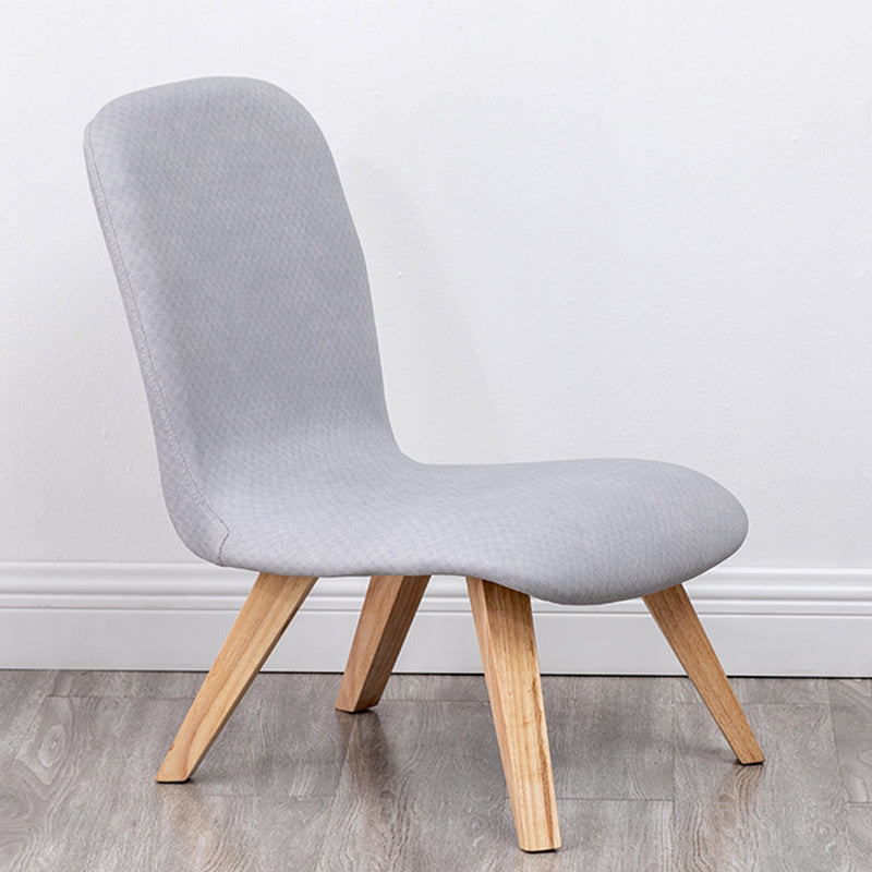 Armless Chair 18.1" L x21.6" W x26.7" H Solid Wood Frame Chair Grey Faux Leather Clearhalo 'Accent Chairs' 'accent_chairs' 'Chairs & Seating' 'furn' 'furn_accent_chairs' 'Furniture' 'furniture_accent_chairs' 'Living Room Furniture' 5040058