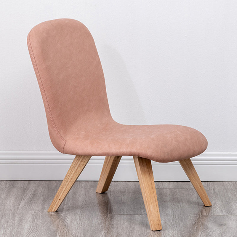 Armless Chair 18.1" L x21.6" W x26.7" H Solid Wood Frame Chair Orange Pink Faux Leather Clearhalo 'Accent Chairs' 'accent_chairs' 'Chairs & Seating' 'furn' 'furn_accent_chairs' 'Furniture' 'furniture_accent_chairs' 'Living Room Furniture' 5040060