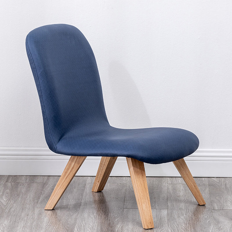 Armless Chair 18.1" L x21.6" W x26.7" H Solid Wood Frame Chair Blue Faux Leather Clearhalo 'Accent Chairs' 'accent_chairs' 'Chairs & Seating' 'furn' 'furn_accent_chairs' 'Furniture' 'furniture_accent_chairs' 'Living Room Furniture' 5040061