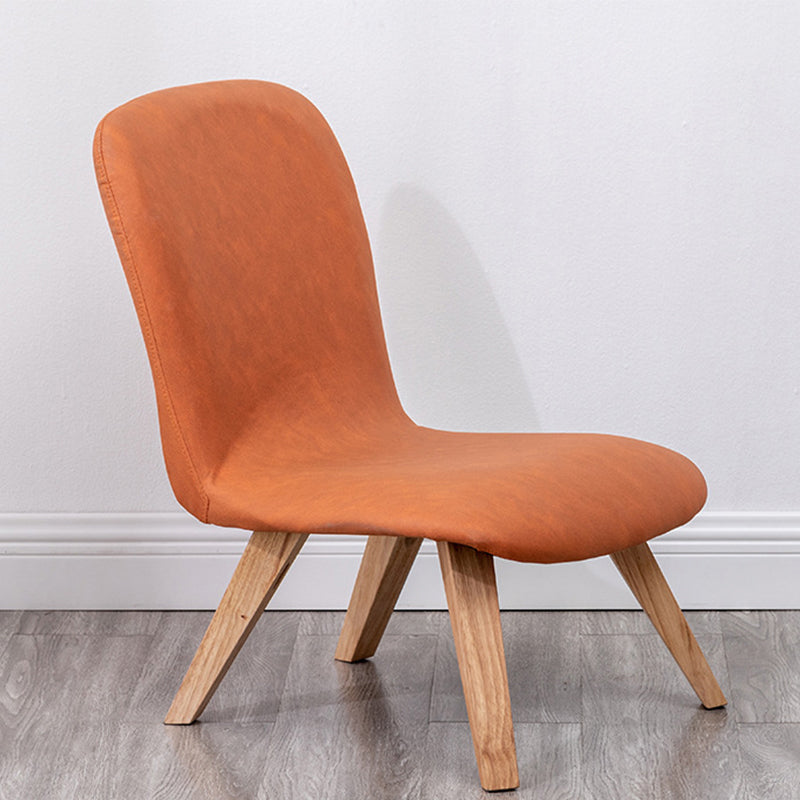 Armless Chair 18.1" L x21.6" W x26.7" H Solid Wood Frame Chair Orange Faux Leather Clearhalo 'Accent Chairs' 'accent_chairs' 'Chairs & Seating' 'furn' 'furn_accent_chairs' 'Furniture' 'furniture_accent_chairs' 'Living Room Furniture' 5040063