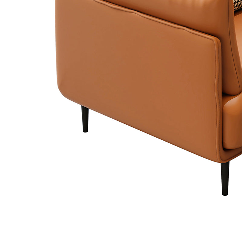 Faux Leather Chair 39.3" L x33.4"W x33.4"H Removable Cushions Chair Clearhalo 'Accent Chairs' 'accent_chairs' 'Chairs & Seating' 'furn' 'furn_accent_chairs' 'Furniture' 'furniture_accent_chairs' 'Living Room Furniture' 5040076