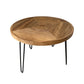 Nordic Style Cocktail Table Brown Elm Wood Top Metal Base Round/square Coffee Table 27.5"L x 27.5"W x 20.5"H Round Clearhalo 'Coffee & Accent Tables' 'Coffee Tables' 'coffee_tables' 'furn' 'furn_coffee_tables' 'Furniture' 'furniture_coffee_tables' 'Living Room Furniture' 5040099