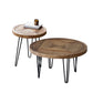 Nordic Style Cocktail Table Brown Elm Wood Top Metal Base Round/square Coffee Table Clearhalo 'Coffee & Accent Tables' 'Coffee Tables' 'coffee_tables' 'furn' 'furn_coffee_tables' 'Furniture' 'furniture_coffee_tables' 'Living Room Furniture' 5040110